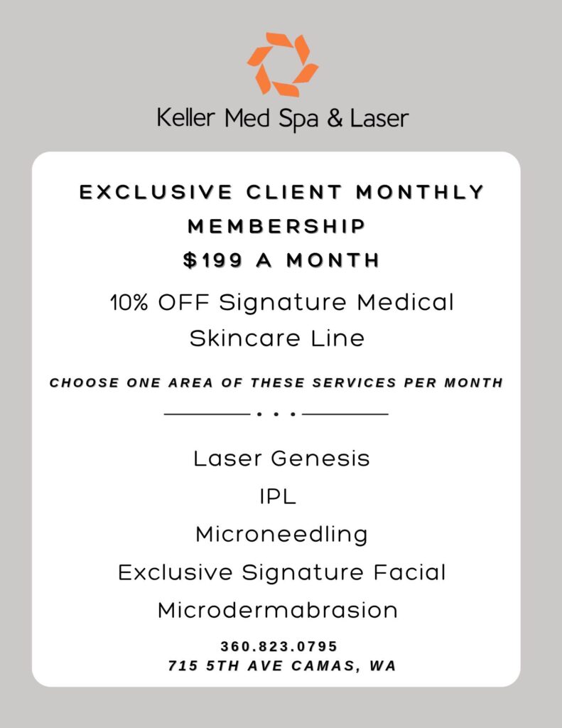 Exclusive Client Monthly Membership $199 a month. 10% off Signature Medical Skincare Line. Choose one area of these services per month. Laser Genesis, IPL, Microneedling, Exclusive Signature Facial, Microdermabrasion.