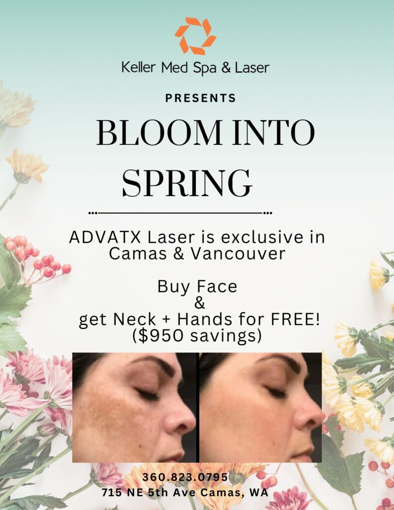 ADVATX Laser is exclusive in Camas & Vancouver Buy Face get Neck + Hands for FREE! ($950 savings)